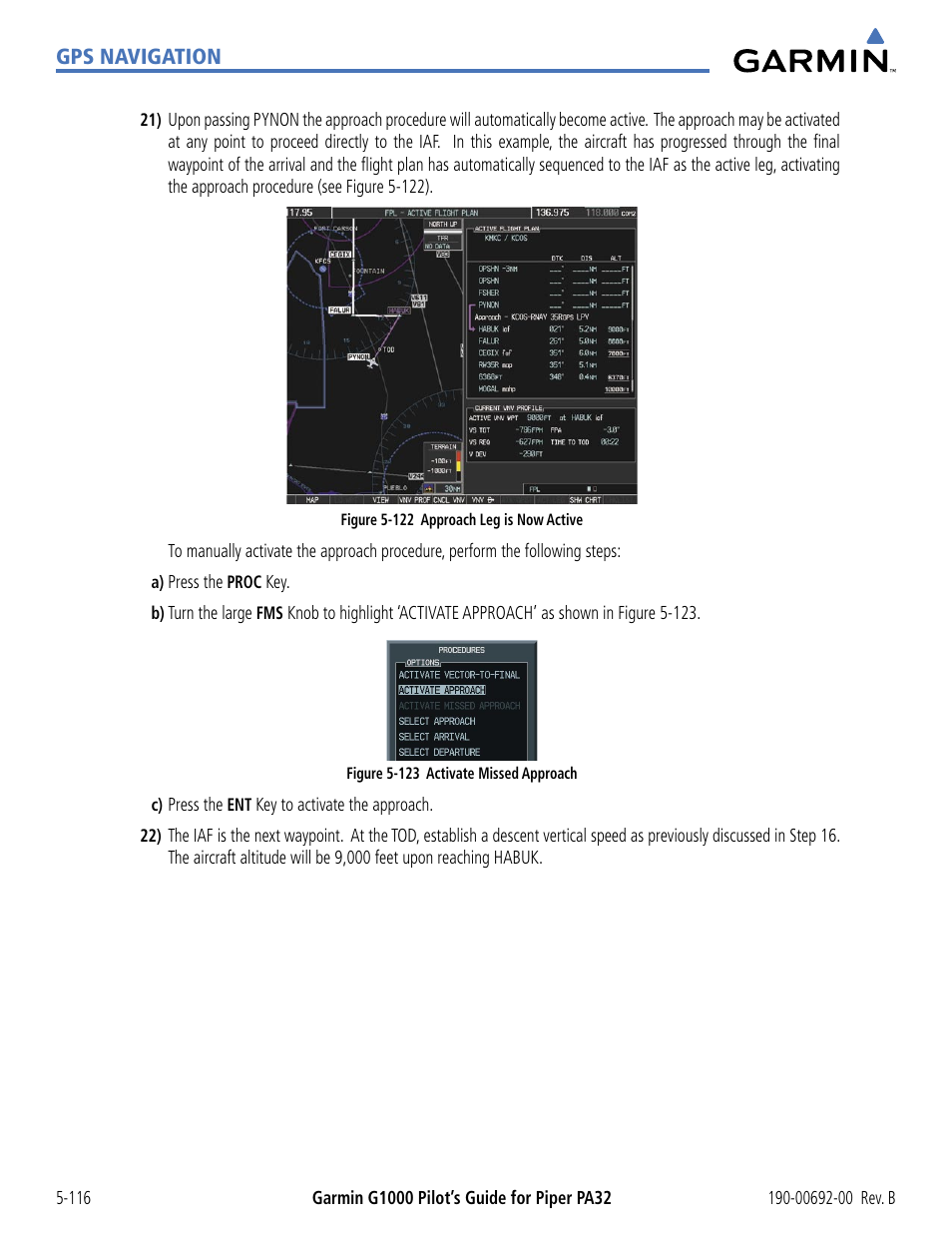 Garmin G1000 Piper PA32 User Manual | Page 250 / 450