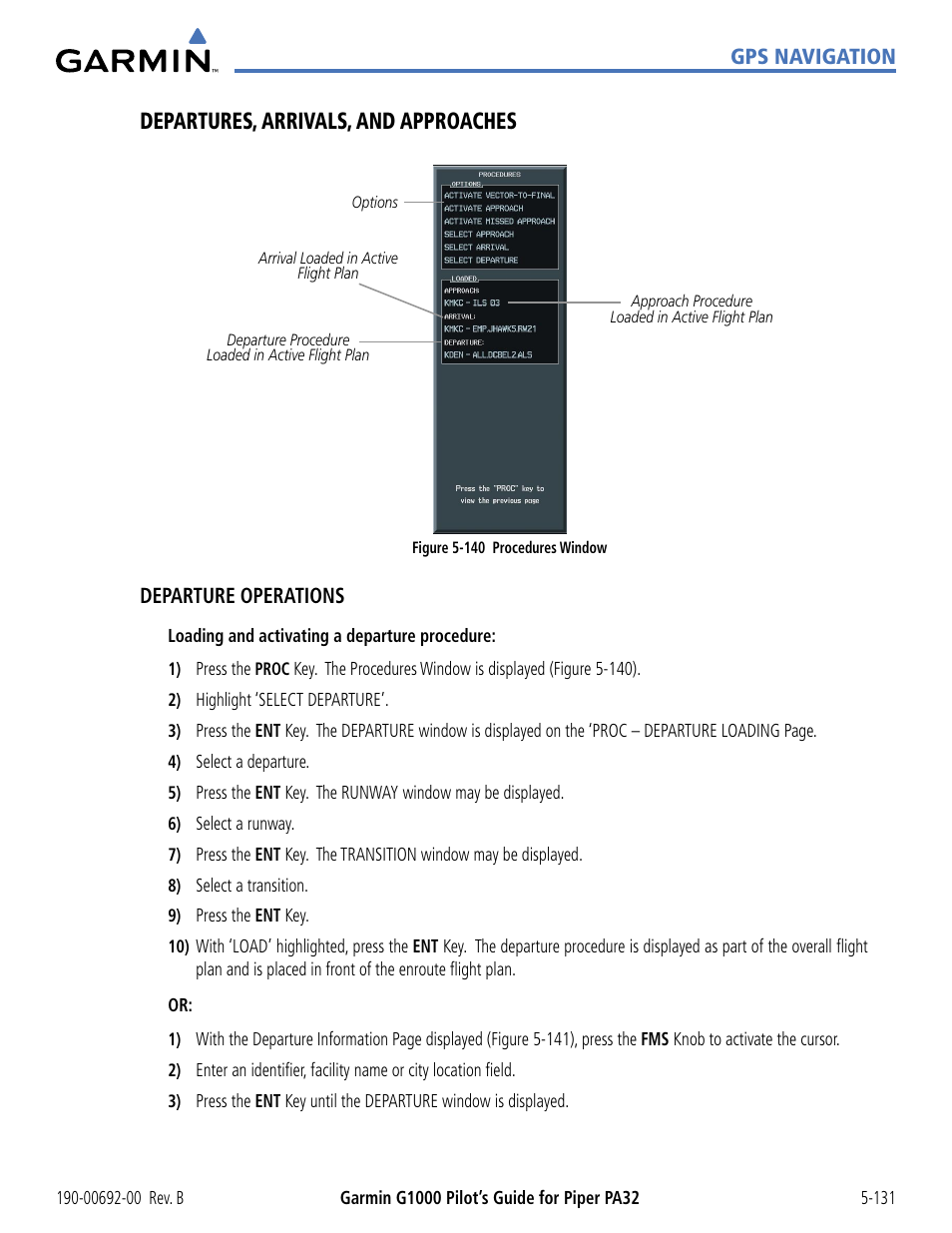 Departures, arrivals, and approaches | Garmin G1000 Piper PA32 User Manual | Page 265 / 450
