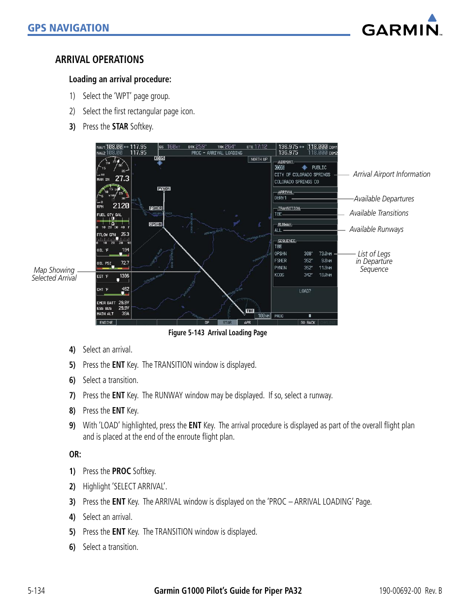 Gps navigation, Arrival operations | Garmin G1000 Piper PA32 User Manual | Page 268 / 450