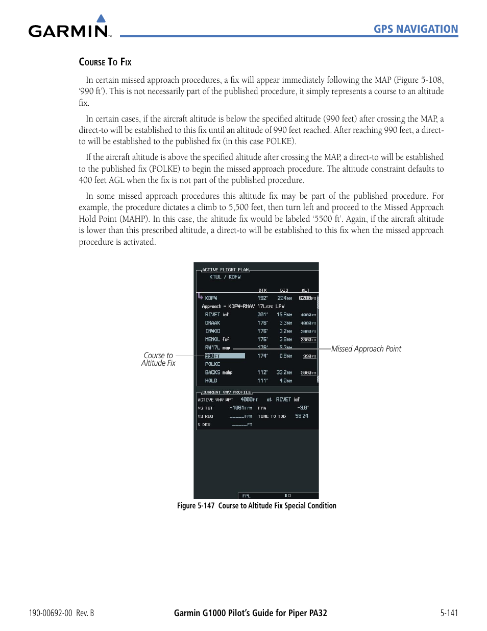 Garmin G1000 Piper PA32 User Manual | Page 275 / 450