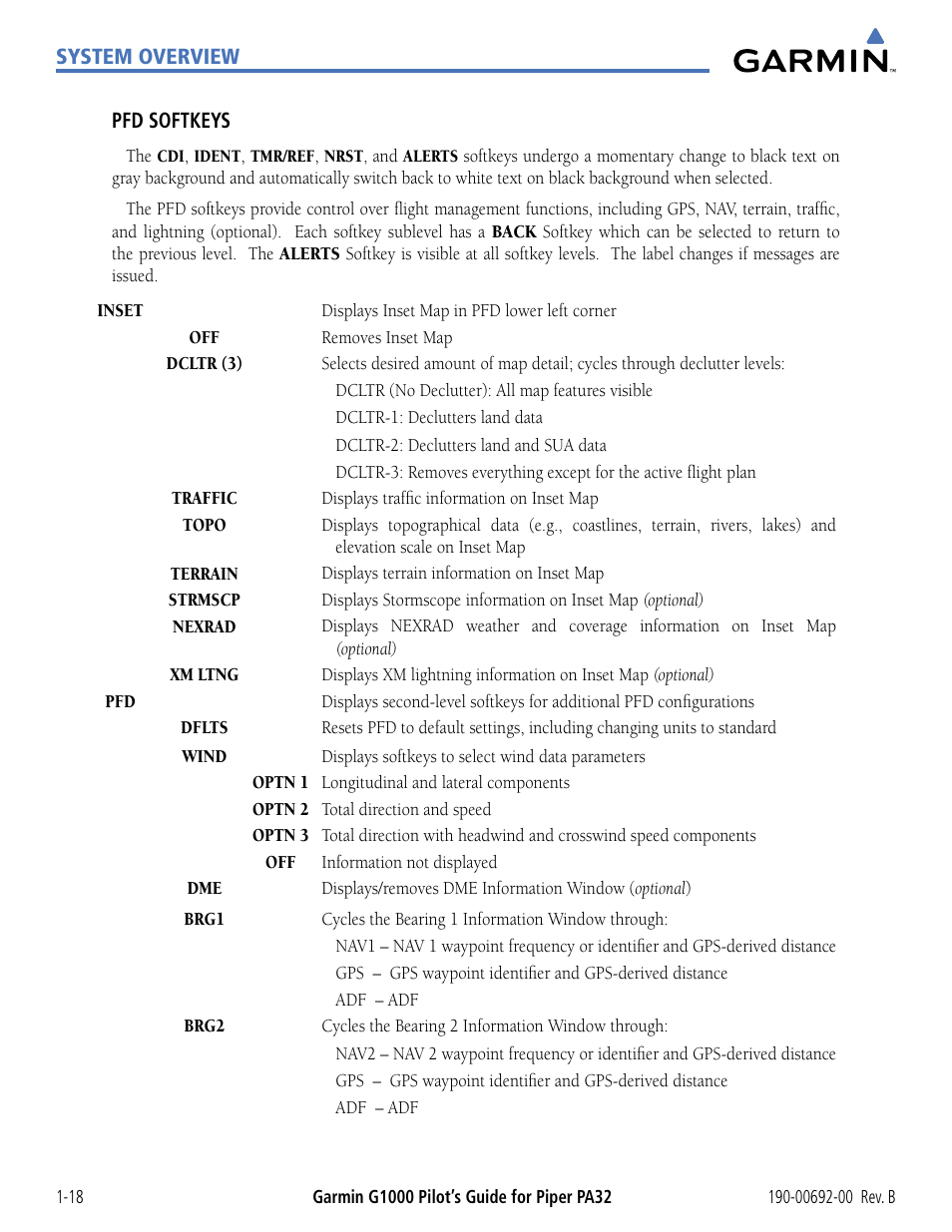 Garmin G1000 Piper PA32 User Manual | Page 28 / 450