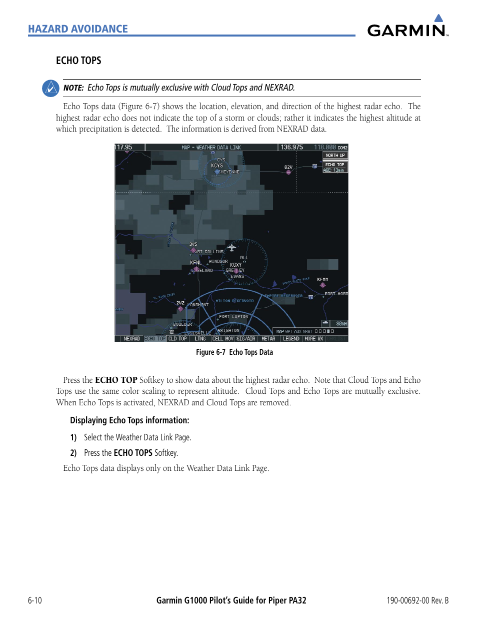 Garmin G1000 Piper PA32 User Manual | Page 290 / 450