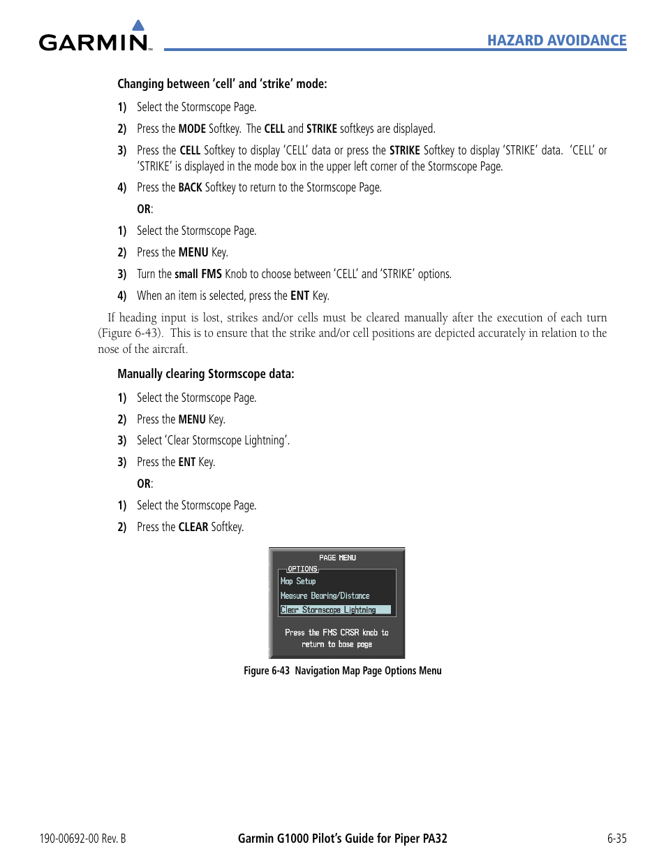 Garmin G1000 Piper PA32 User Manual | Page 315 / 450