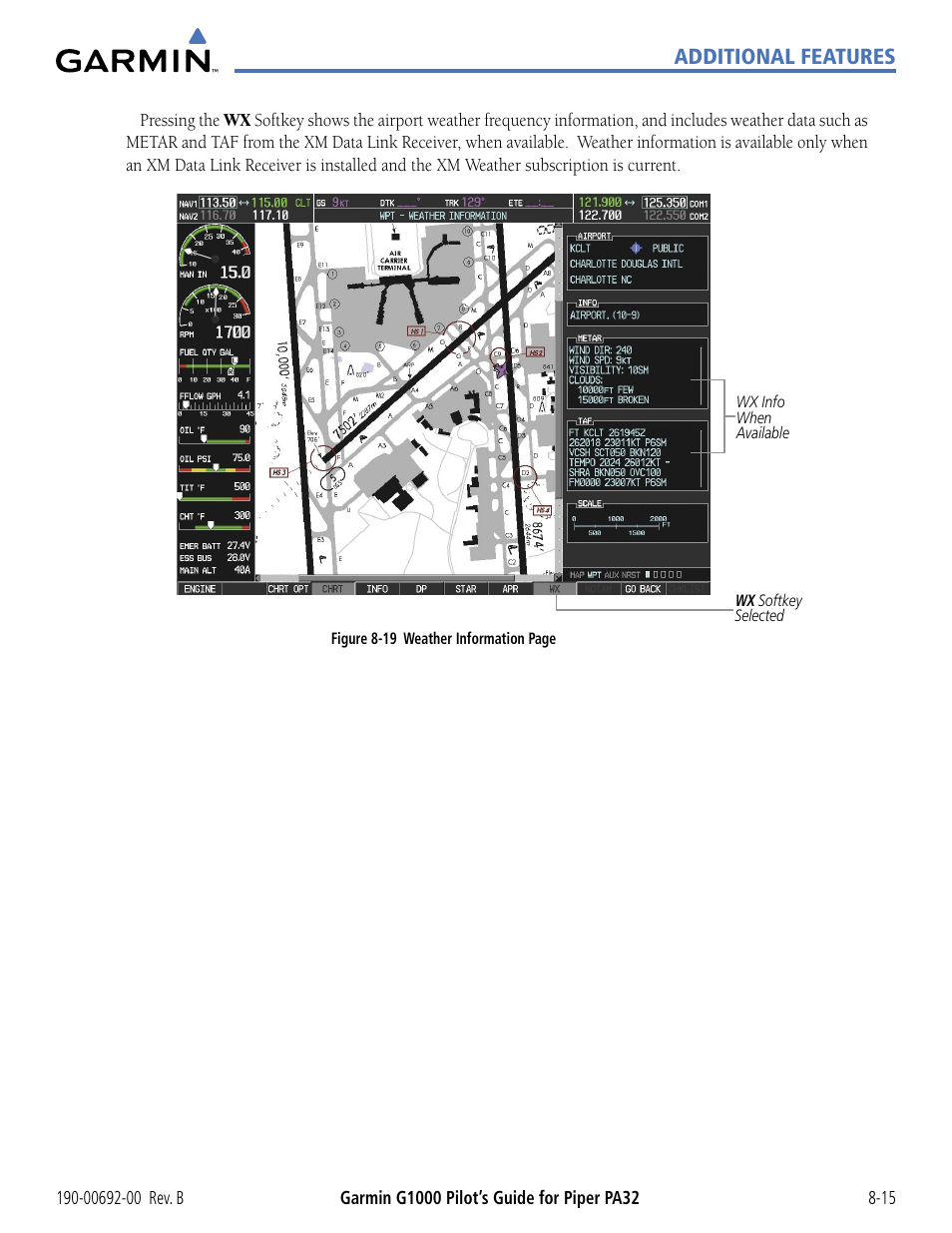 Additional features | Garmin G1000 Piper PA32 User Manual | Page 367 / 450