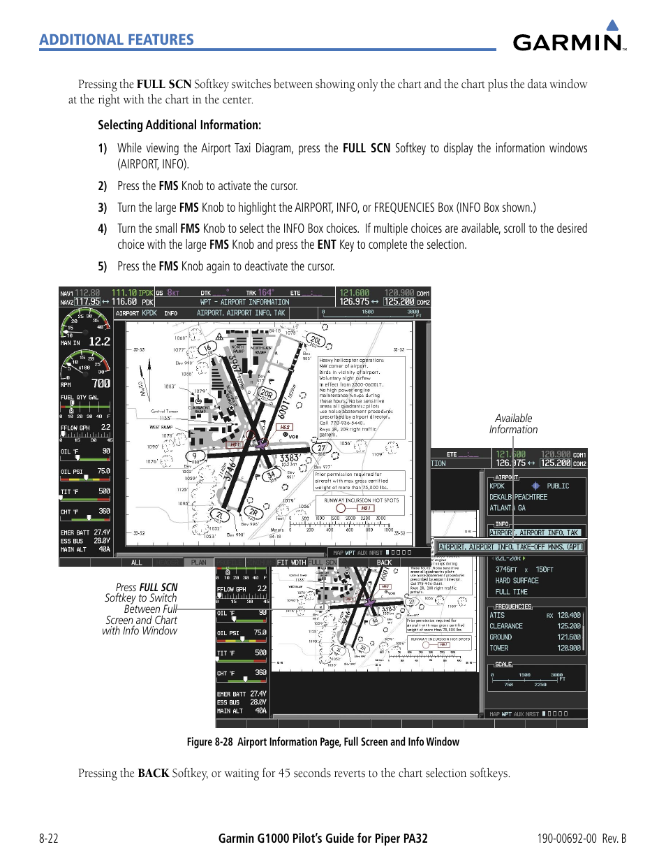 Additional features | Garmin G1000 Piper PA32 User Manual | Page 374 / 450