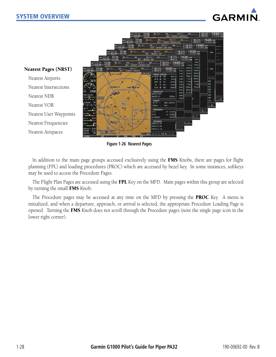 Garmin G1000 Piper PA32 User Manual | Page 38 / 450