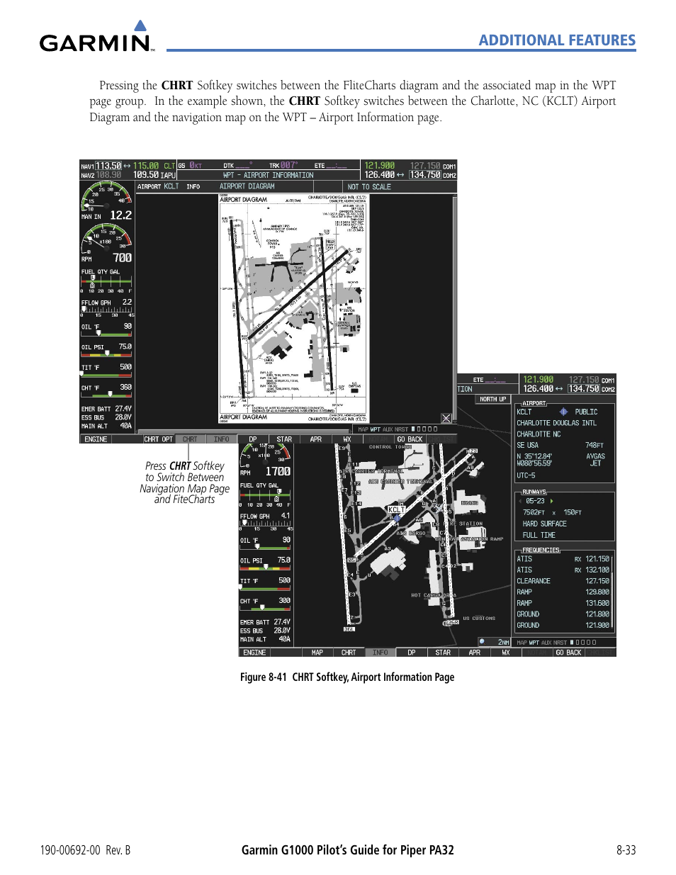 Additional features | Garmin G1000 Piper PA32 User Manual | Page 385 / 450