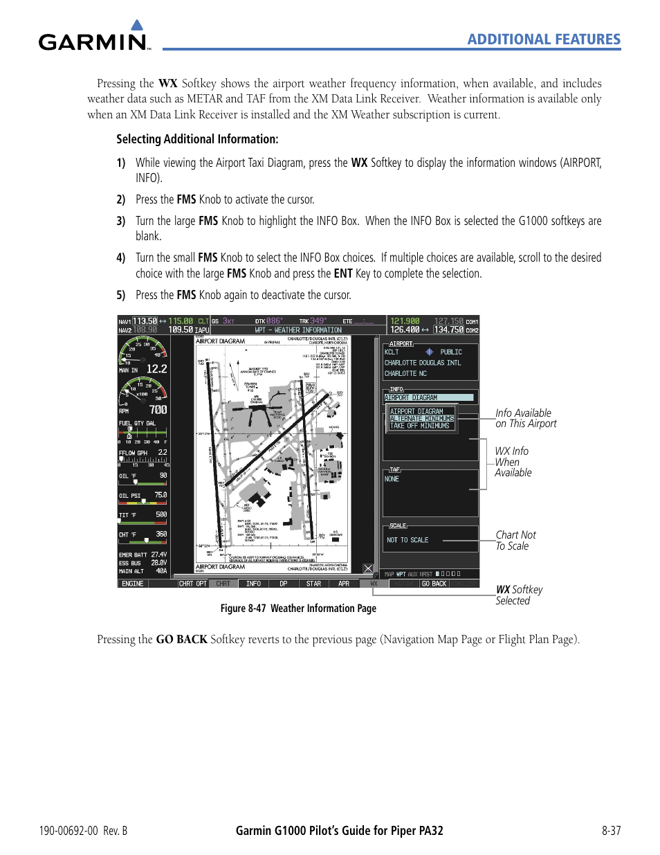 Additional features | Garmin G1000 Piper PA32 User Manual | Page 389 / 450