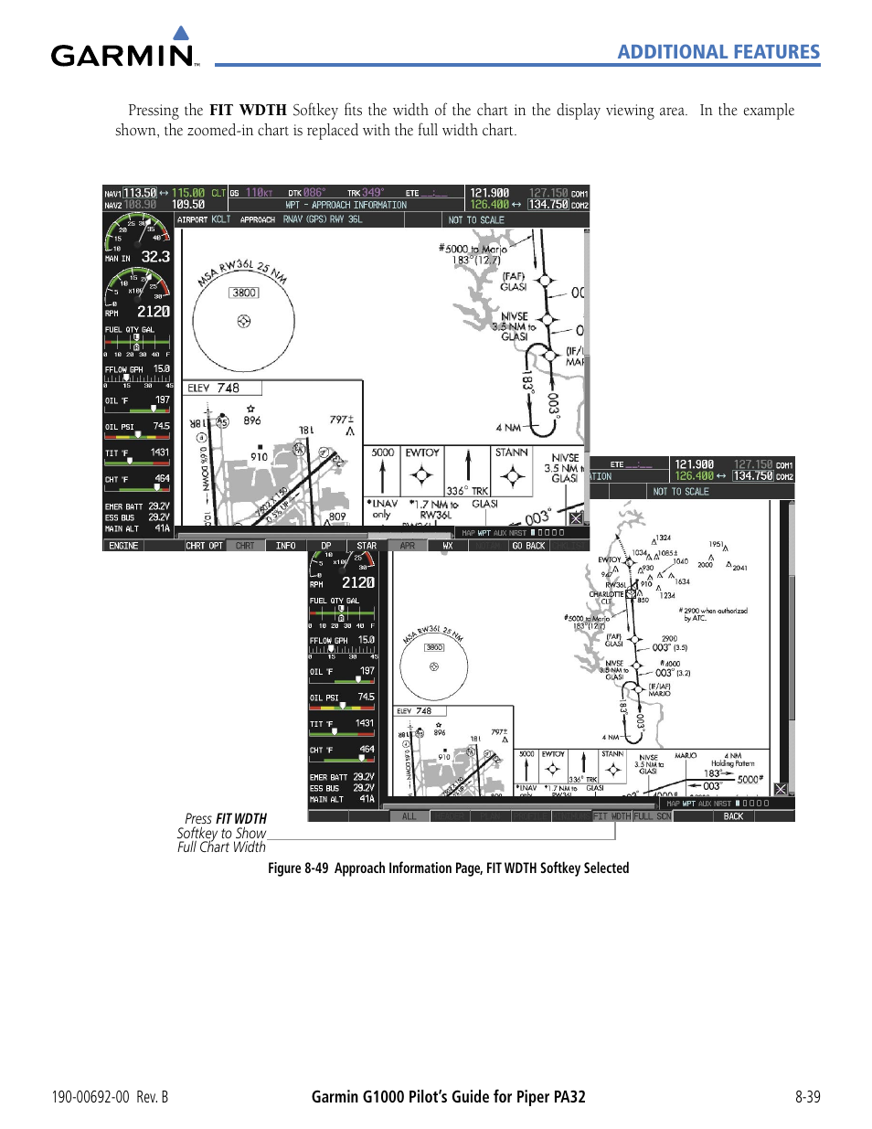 Additional features | Garmin G1000 Piper PA32 User Manual | Page 391 / 450