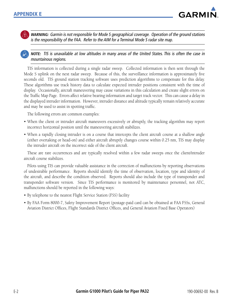 Garmin G1000 Piper PA32 User Manual | Page 440 / 450