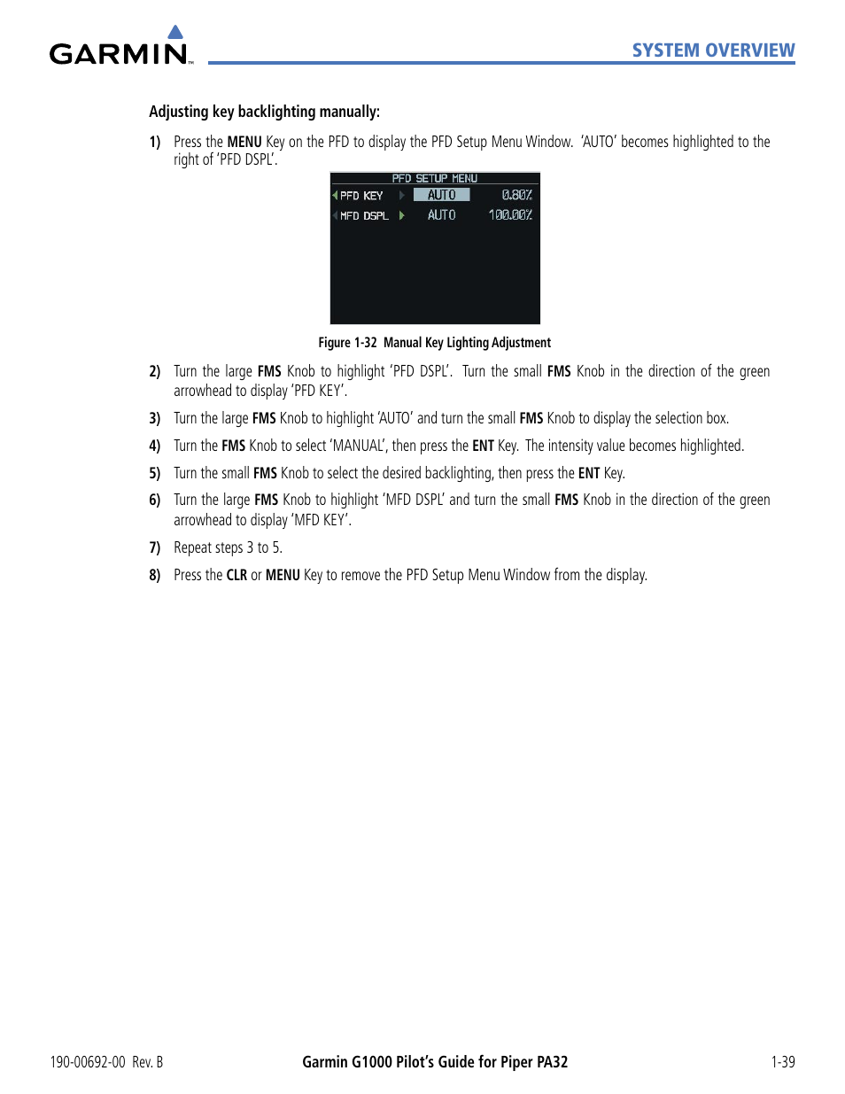 Garmin G1000 Piper PA32 User Manual | Page 49 / 450