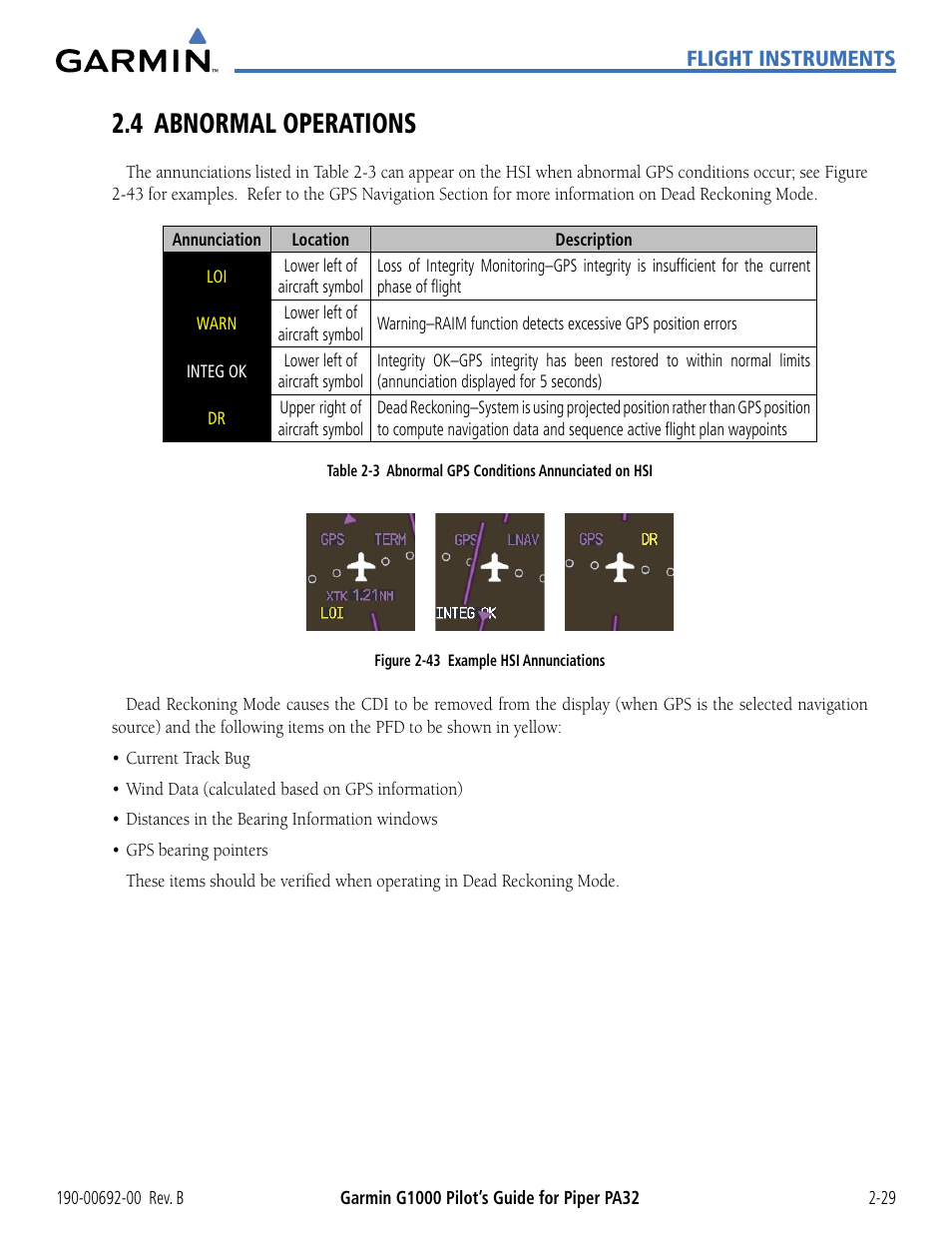 4 abnormal operations, 4 abnormal operations -29 | Garmin G1000 Piper PA32 User Manual | Page 79 / 450