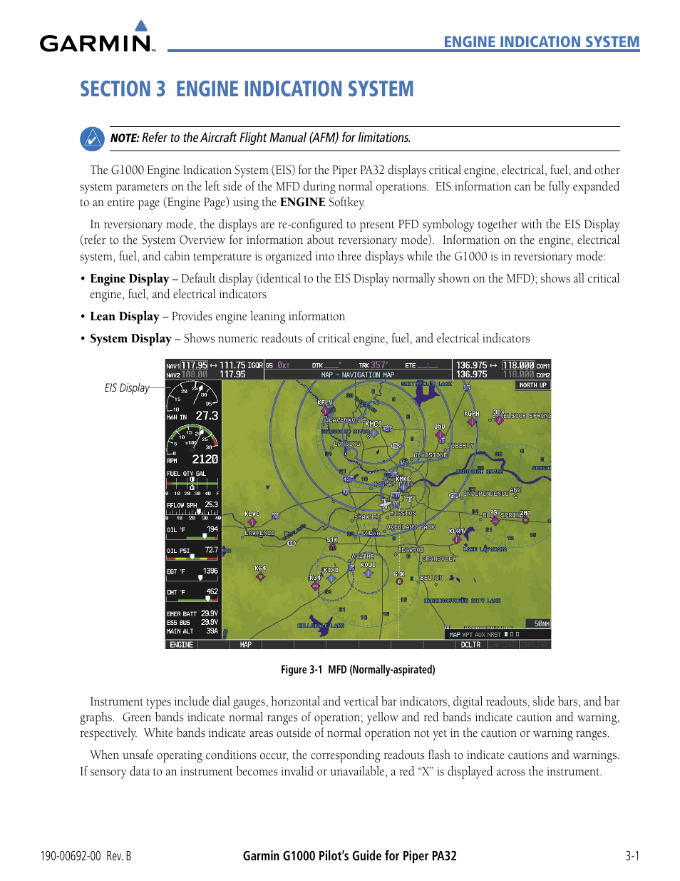 Section 3 engine indication system | Garmin G1000 Piper PA32 User Manual | Page 81 / 450
