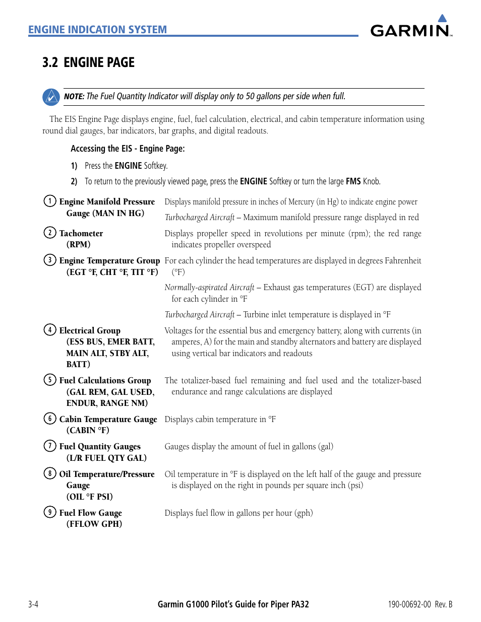 2 engine page | Garmin G1000 Piper PA32 User Manual | Page 84 / 450