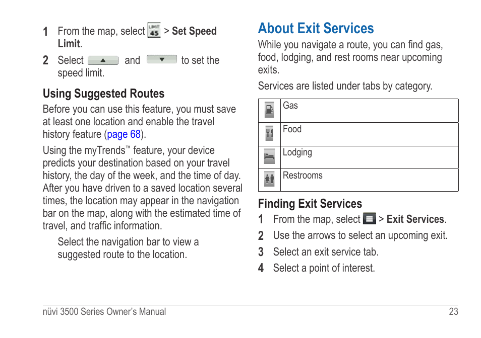 About exit services | Garmin nuvi 3590LT User Manual | Page 29 / 88