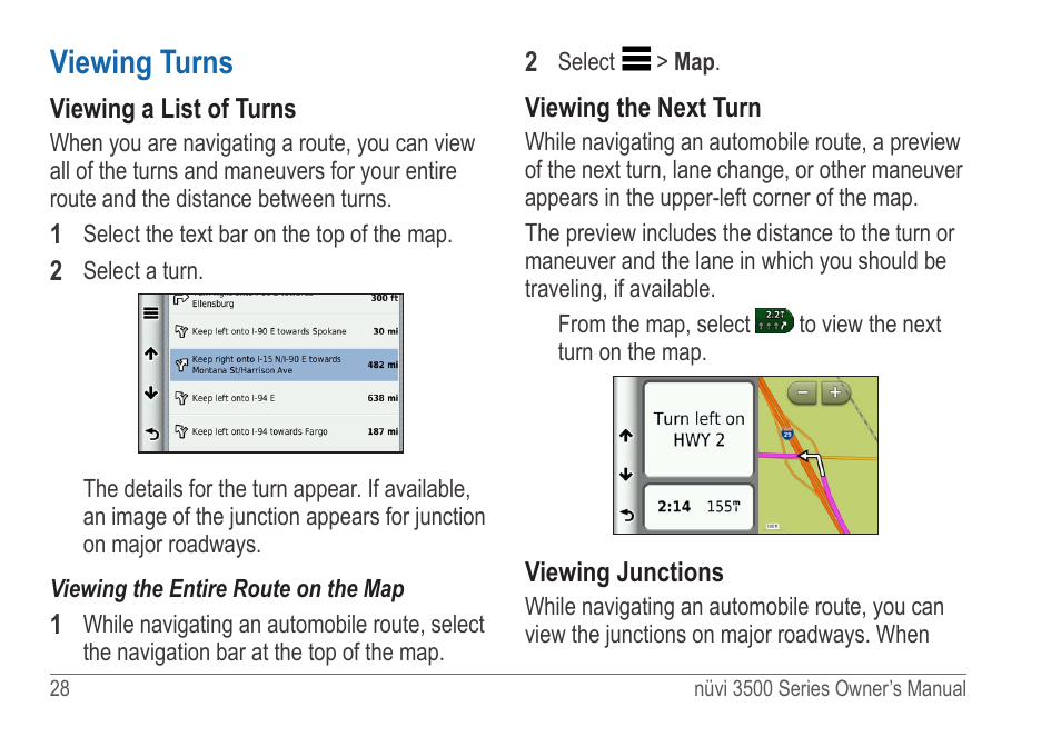 Viewing turns | Garmin nuvi 3590LT User Manual | Page 34 / 88