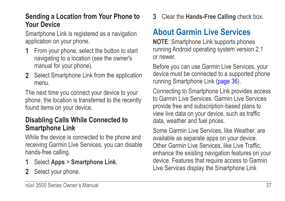 About garmin live services | Garmin nuvi 3590LT User Manual | Page 43 / 88