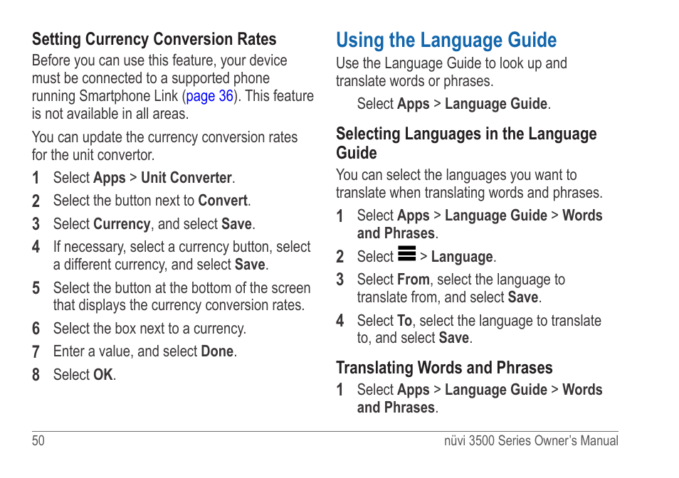 Using the language guide | Garmin nuvi 3590LT User Manual | Page 56 / 88