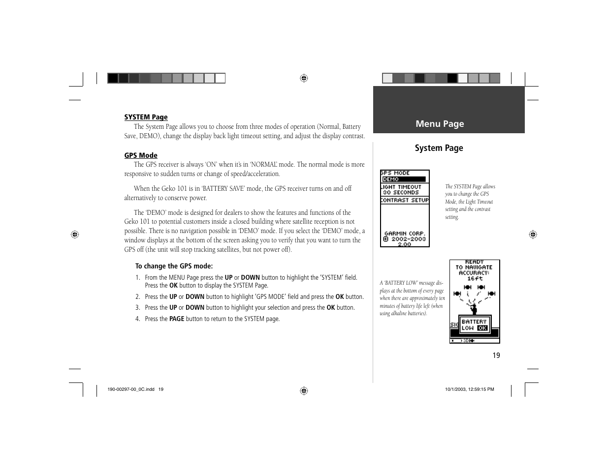 Garmin Geko 101 User Manual | Page 25 / 32