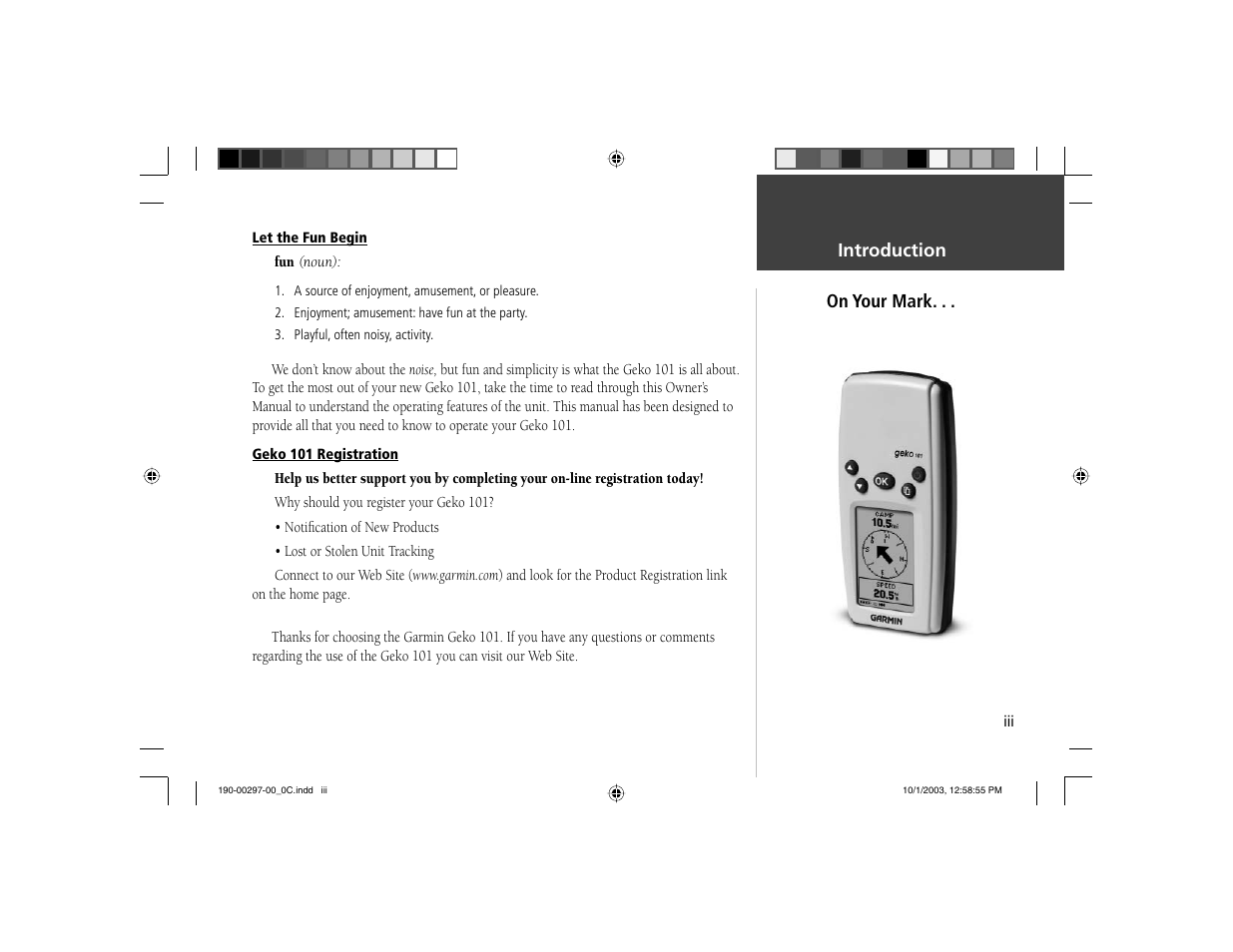 Garmin Geko 101 User Manual | Page 3 / 32