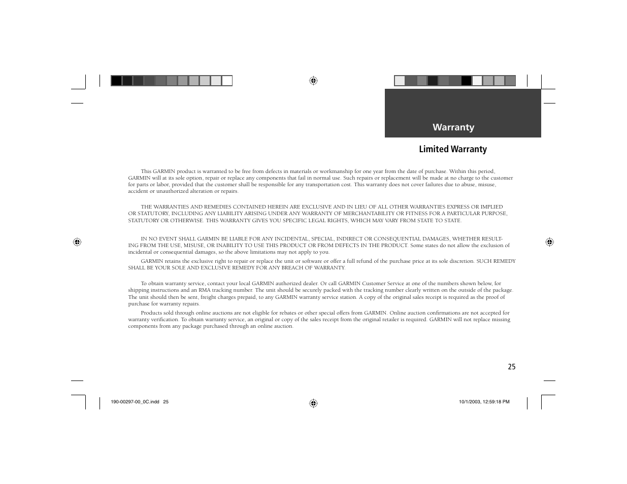 Warranty limited warranty | Garmin Geko 101 User Manual | Page 31 / 32