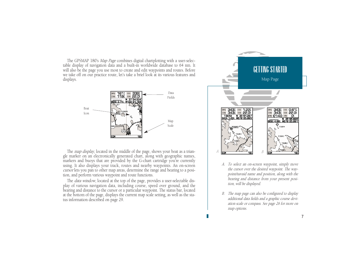 Getting started | Garmin GPSMAP 180 User Manual | Page 19 / 96