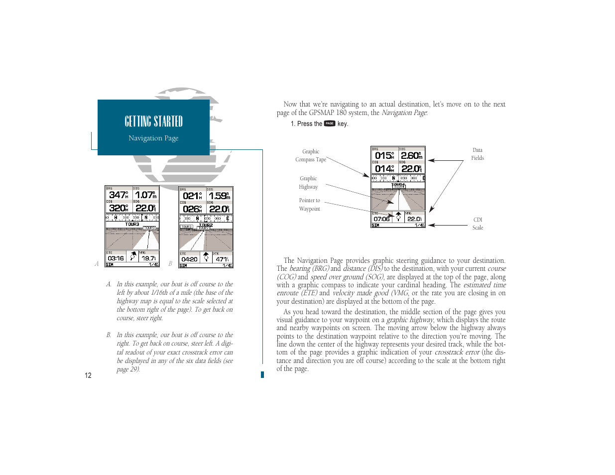 Getting started | Garmin GPSMAP 180 User Manual | Page 24 / 96