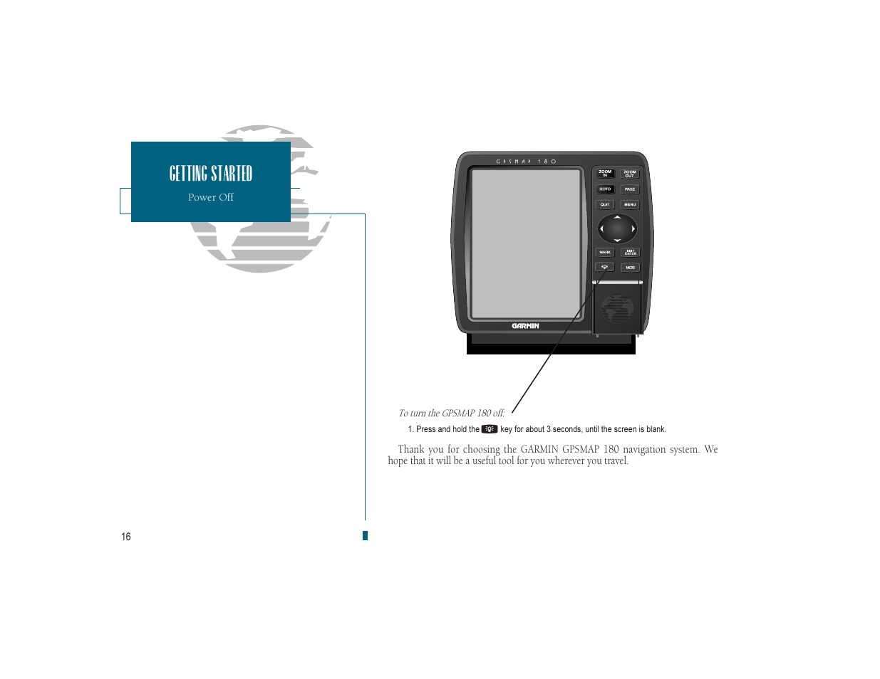 Getting started | Garmin GPSMAP 180 User Manual | Page 28 / 96