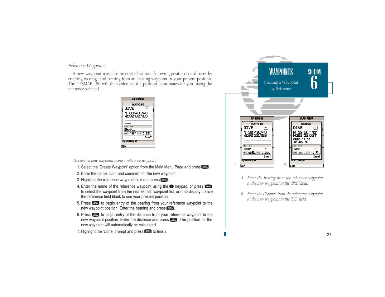 Waypoints | Garmin GPSMAP 180 User Manual | Page 49 / 96