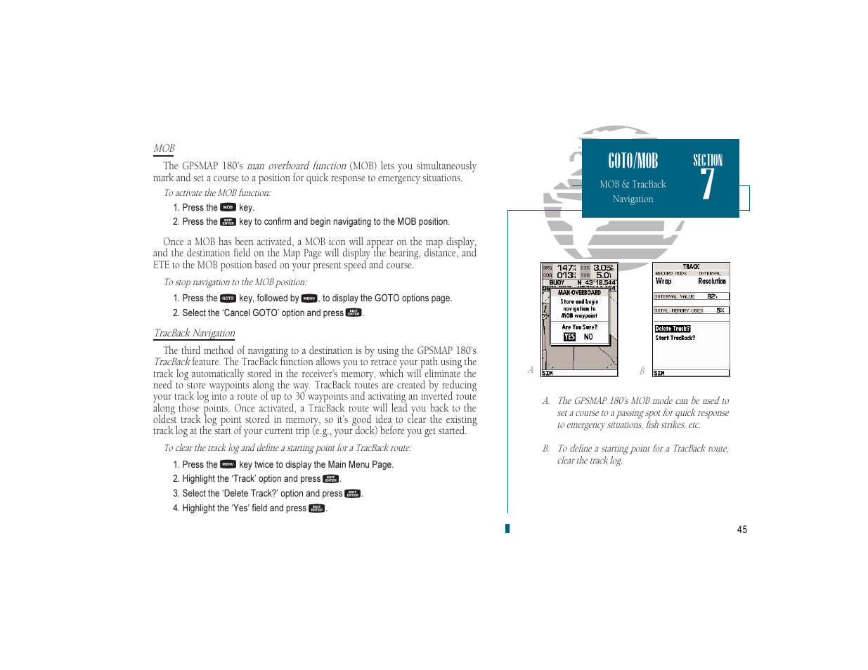 Goto/mob | Garmin GPSMAP 180 User Manual | Page 57 / 96