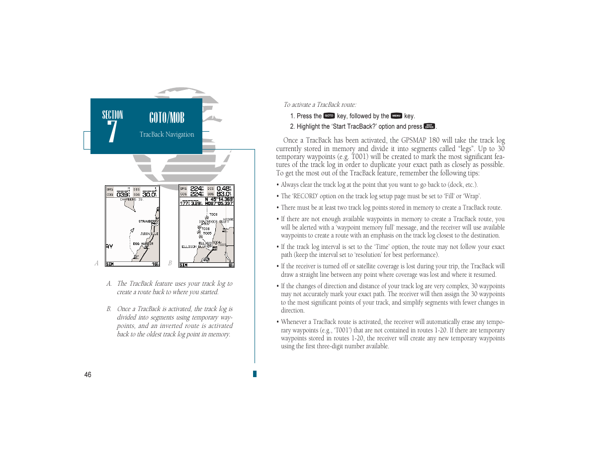 Goto/mob | Garmin GPSMAP 180 User Manual | Page 58 / 96