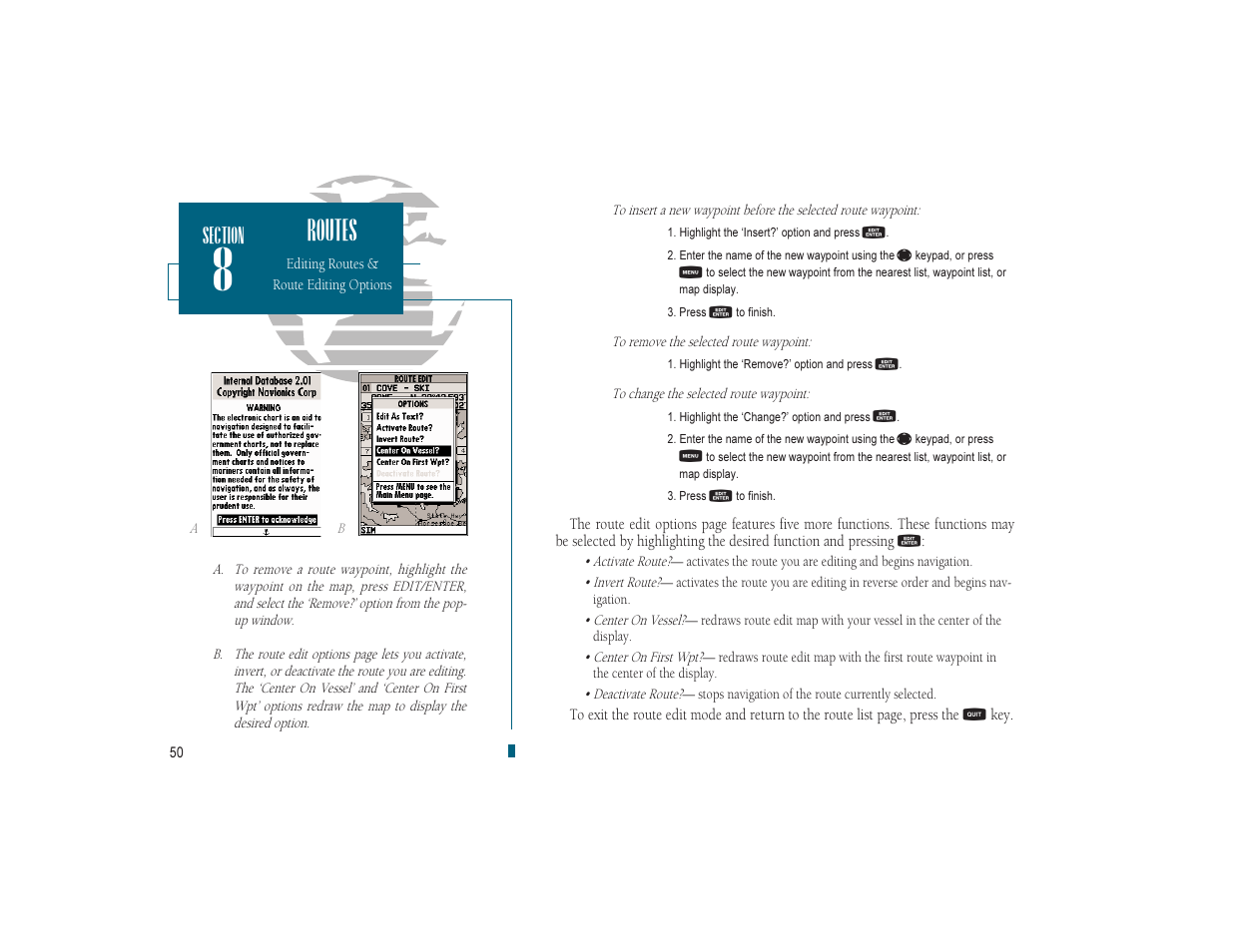 Routes | Garmin GPSMAP 180 User Manual | Page 62 / 96