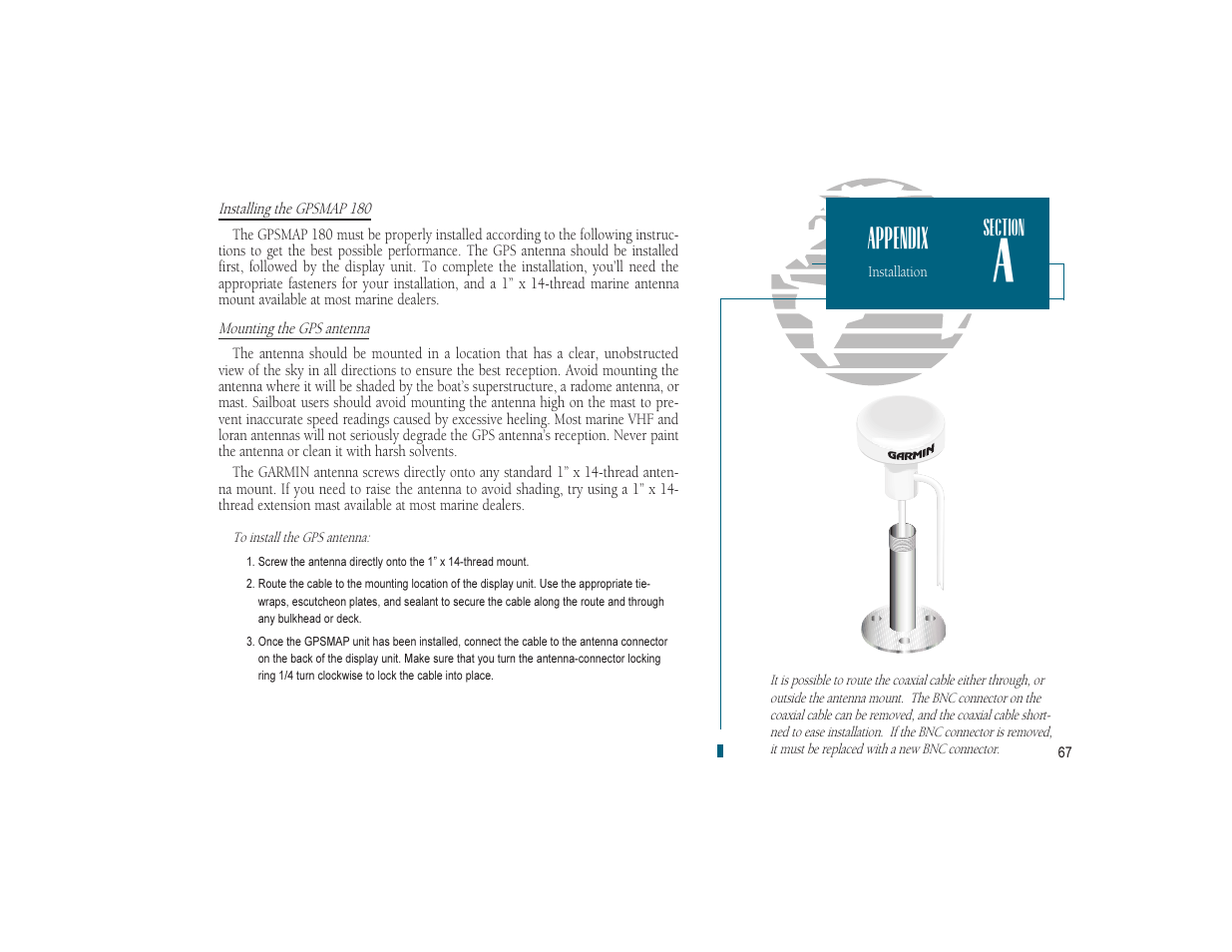 Appendix | Garmin GPSMAP 180 User Manual | Page 79 / 96