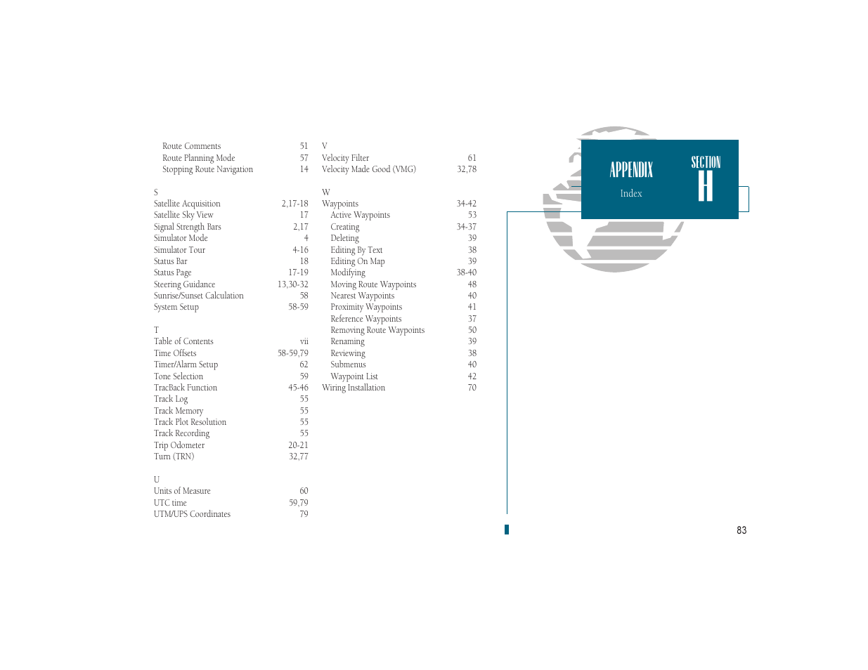 Appendix | Garmin GPSMAP 180 User Manual | Page 95 / 96