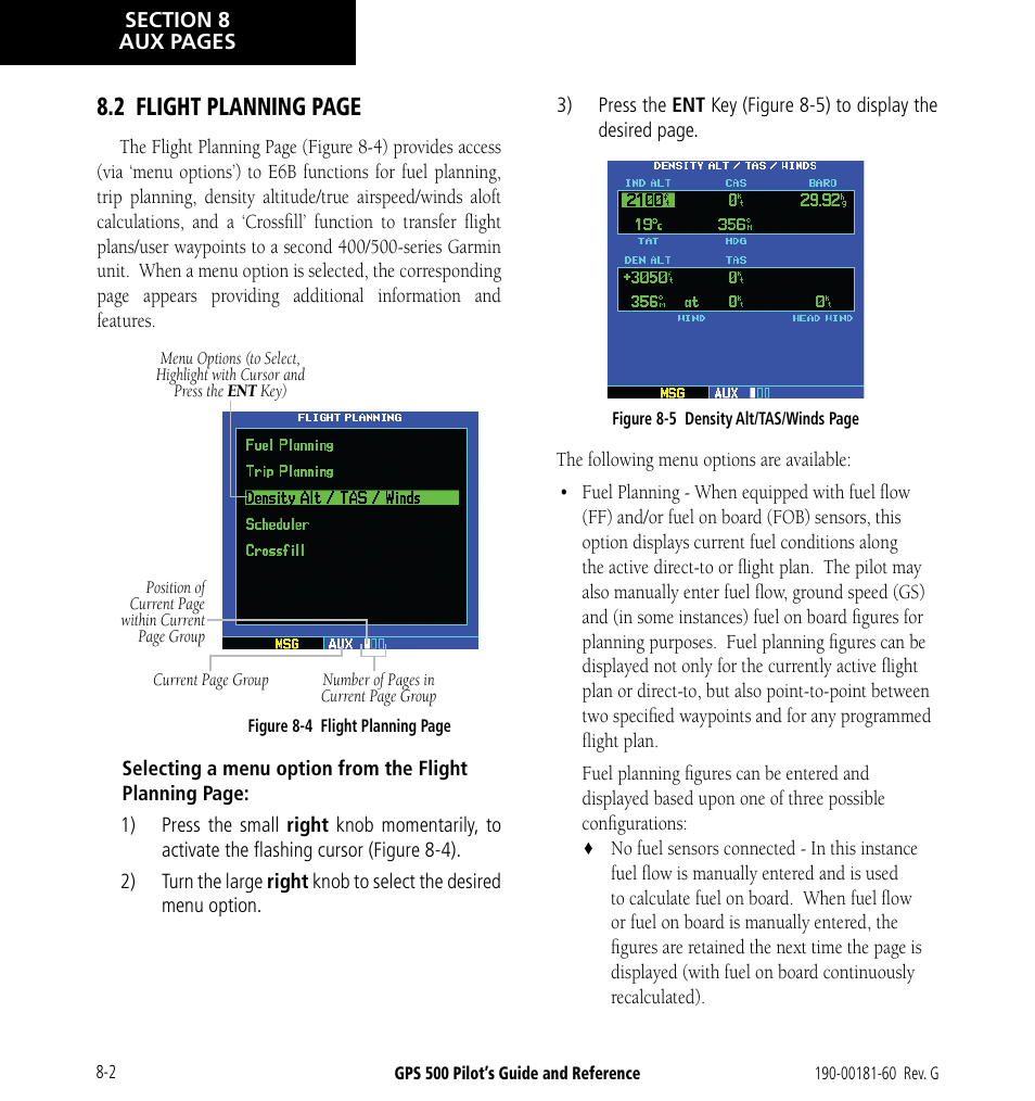 2 flight planning page | Garmin GPS 500 User Manual | Page 136 / 256