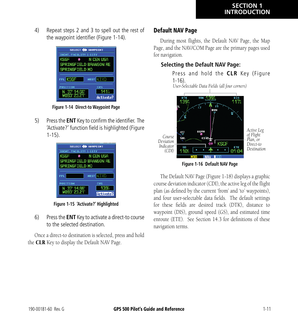 Garmin GPS 500 User Manual | Page 19 / 256