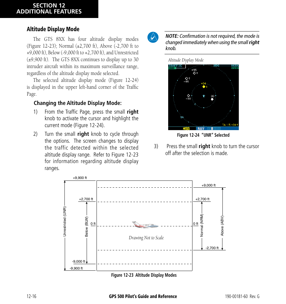 Altitude display mode | Garmin GPS 500 User Manual | Page 204 / 256