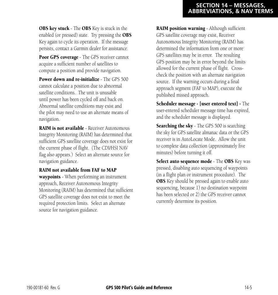 Garmin GPS 500 User Manual | Page 233 / 256
