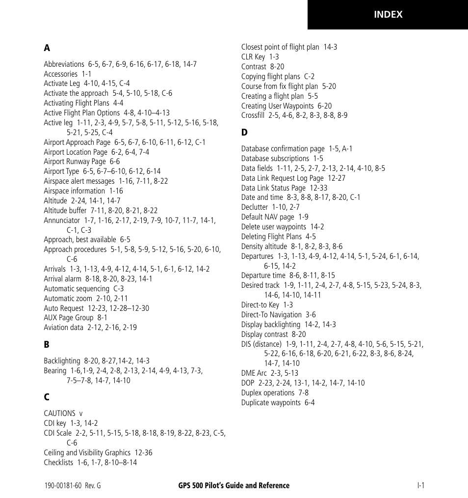 Garmin GPS 500 User Manual | Page 251 / 256