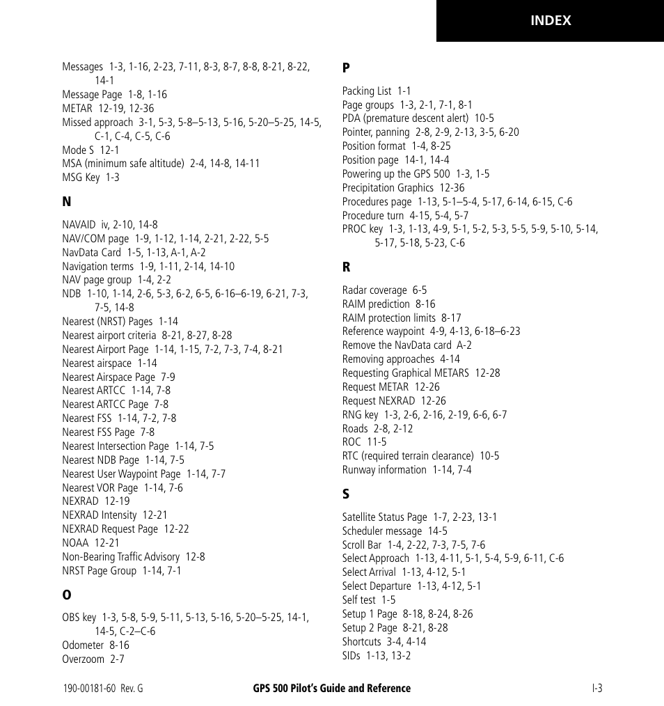 Garmin GPS 500 User Manual | Page 253 / 256