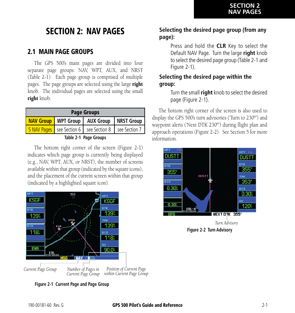 1 main page groups | Garmin GPS 500 User Manual | Page 27 / 256