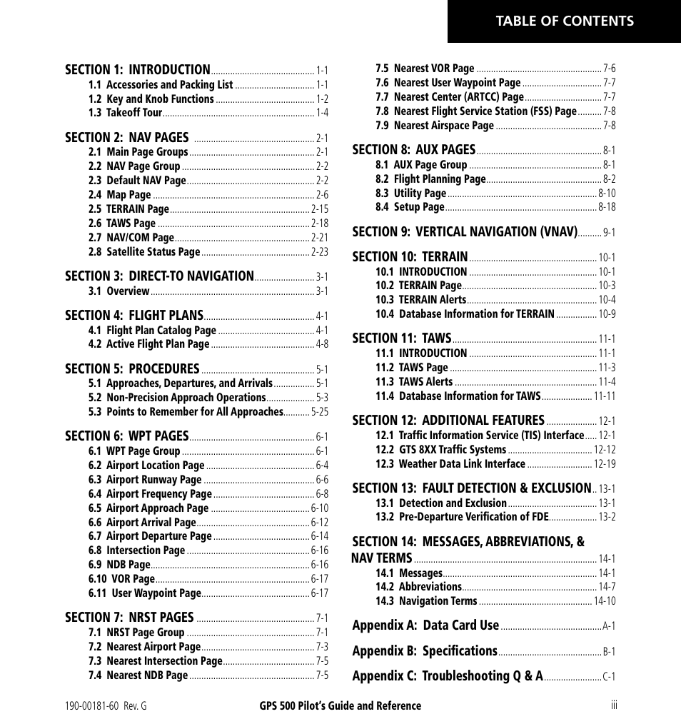 Garmin GPS 500 User Manual | Page 5 / 256