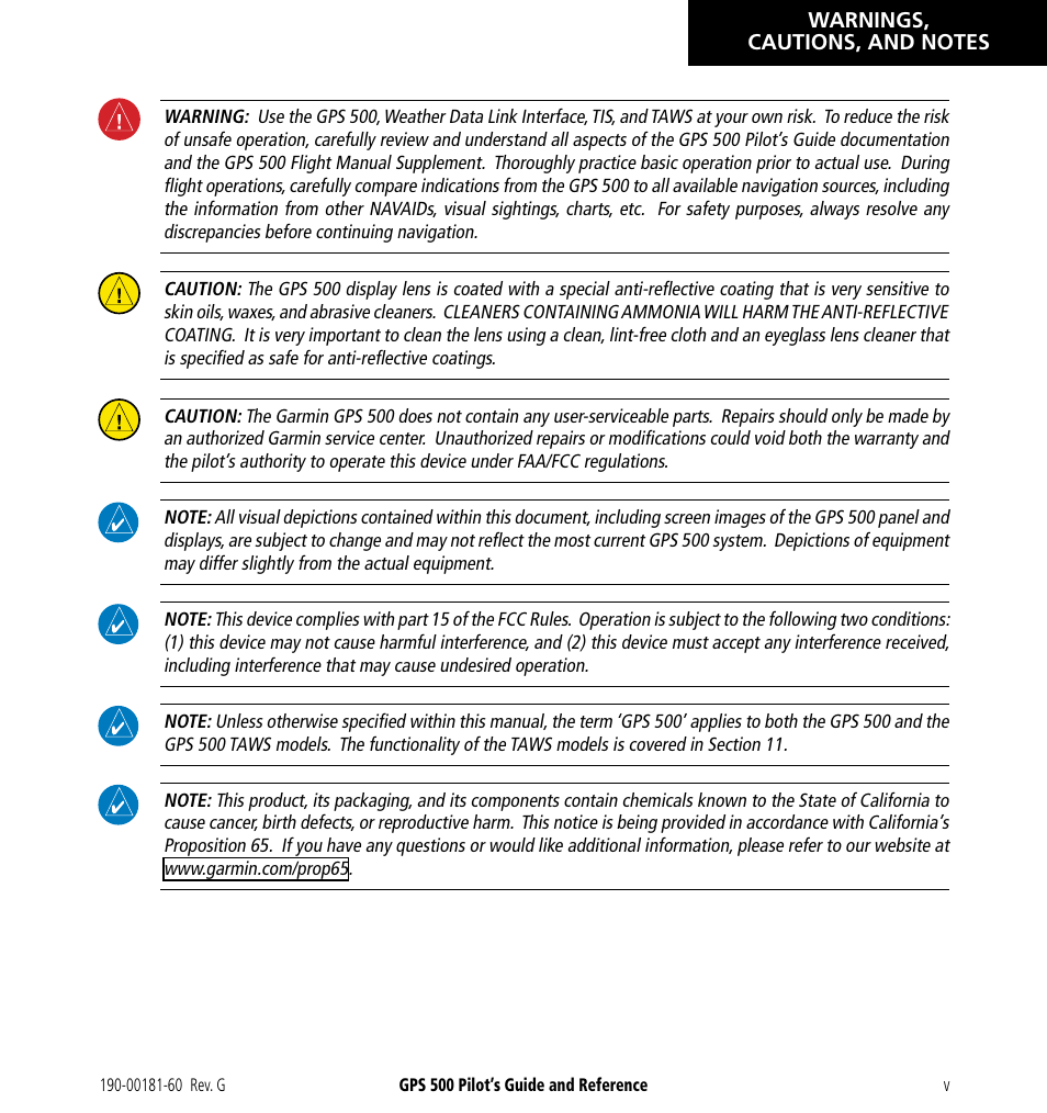 Garmin GPS 500 User Manual | Page 7 / 256