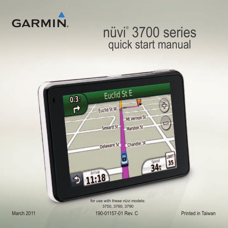 Garmin nuvi 3790T User Manual | 12 pages