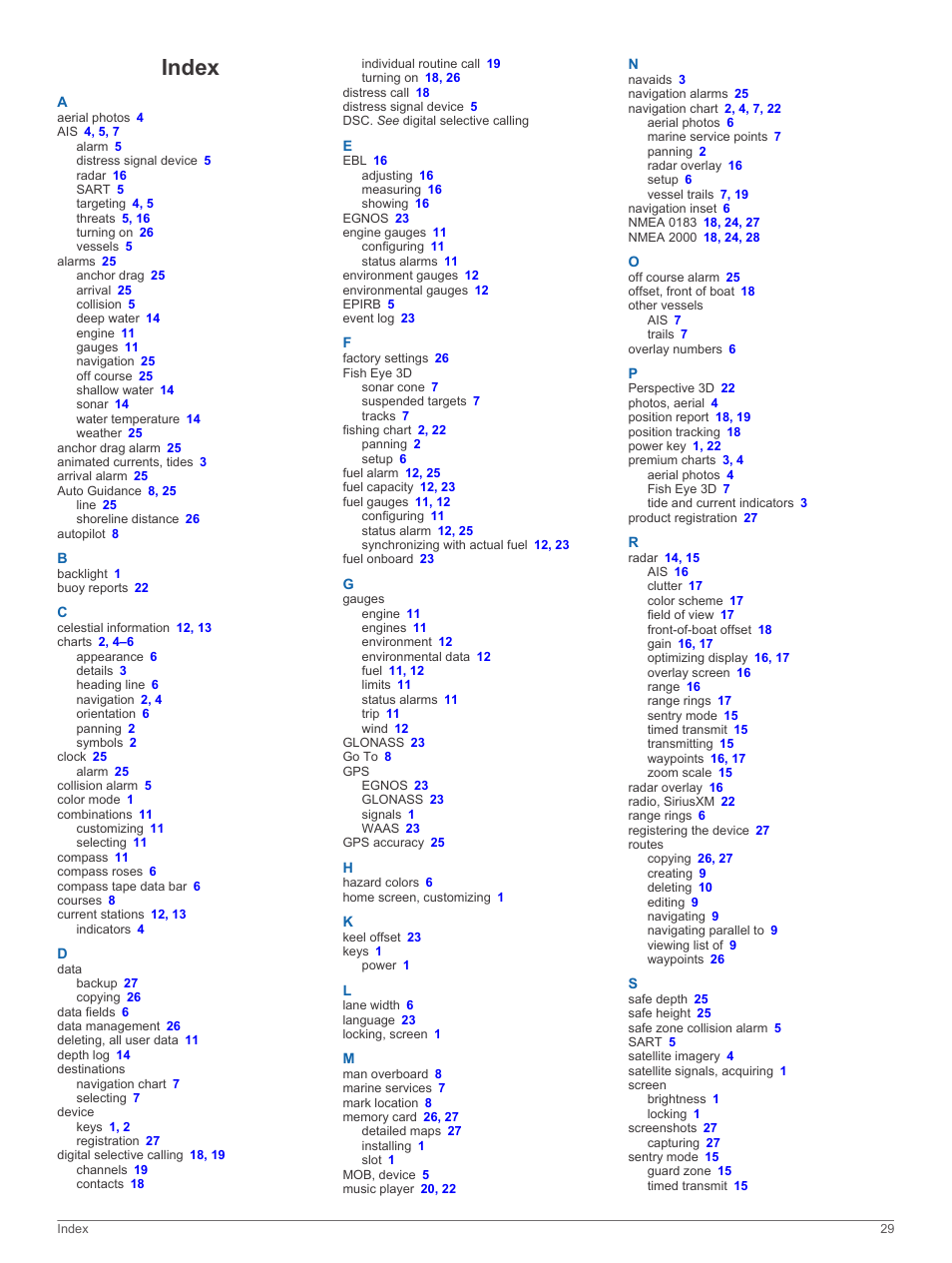 Index | Garmin GPSMAP 751xs User Manual | Page 35 / 38