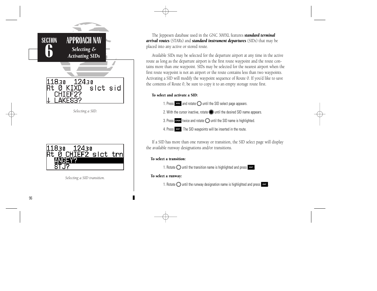 Approach nav | Garmin GNC 300XL TSO User Manual | Page 106 / 150