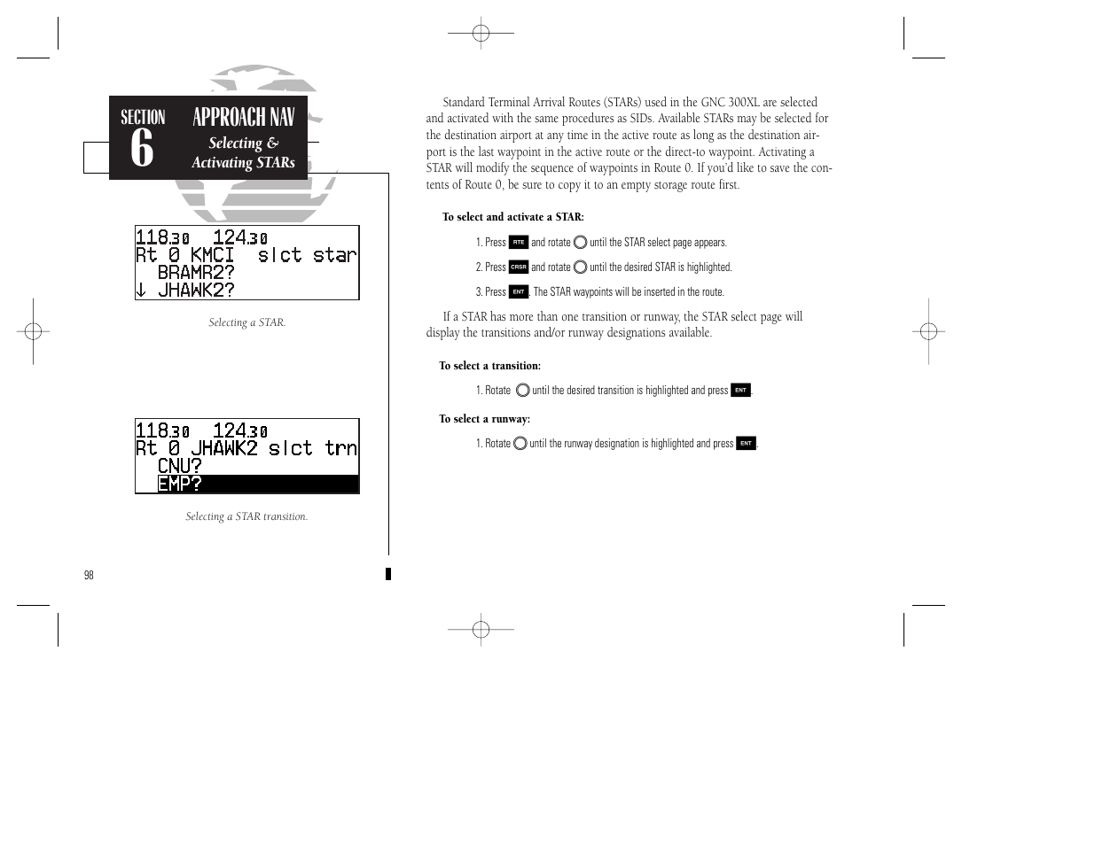 Approach nav | Garmin GNC 300XL TSO User Manual | Page 108 / 150