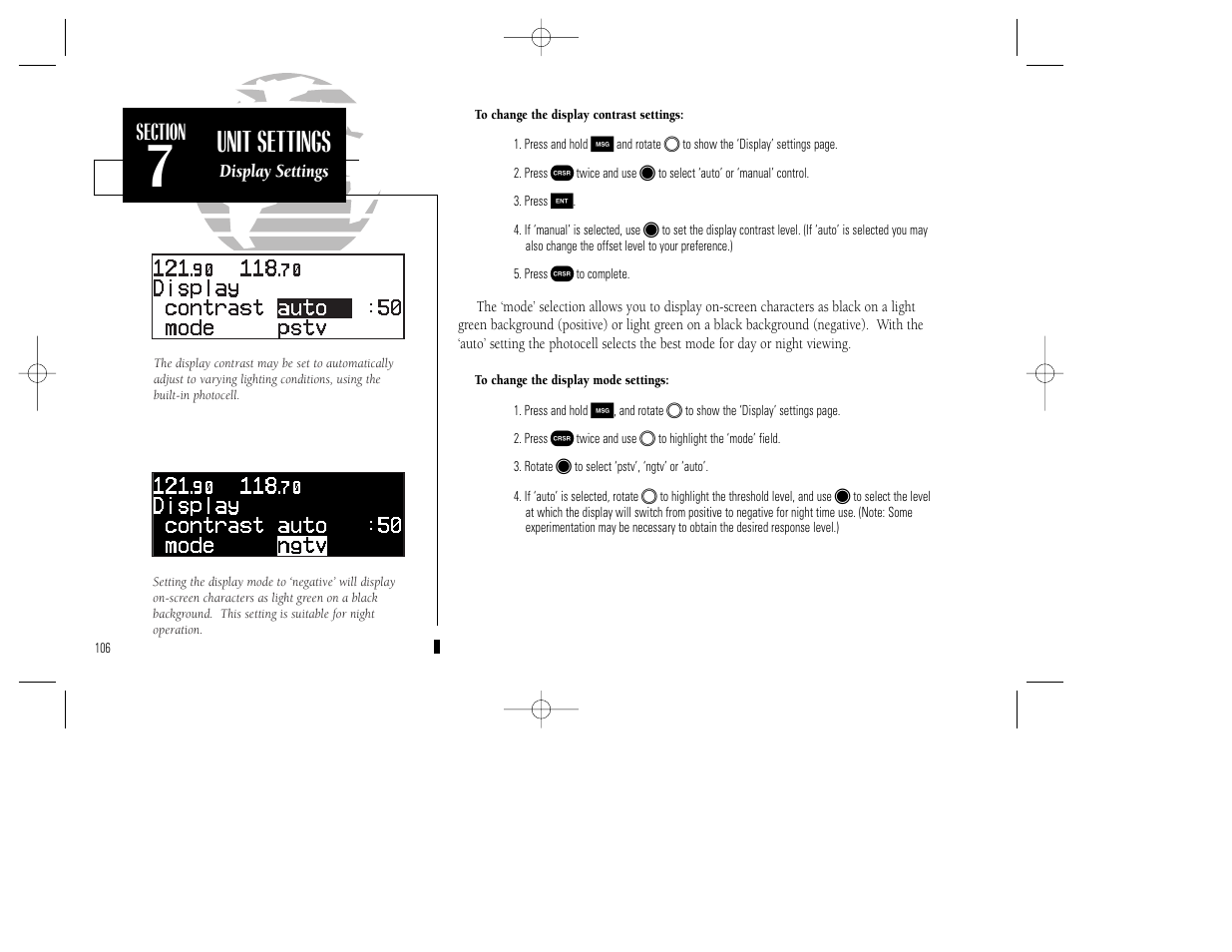 Unit settings | Garmin GNC 300XL TSO User Manual | Page 116 / 150