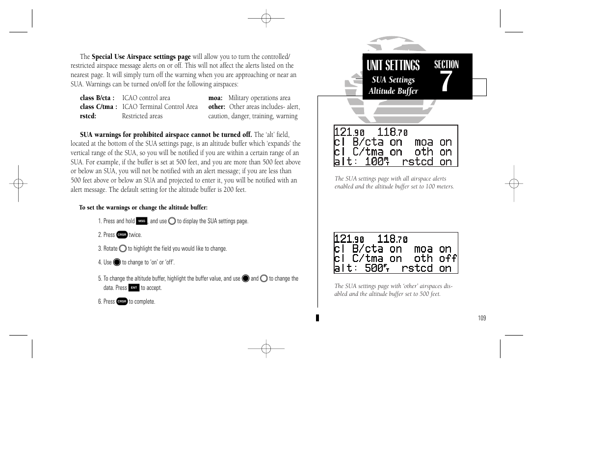 Unit settings | Garmin GNC 300XL TSO User Manual | Page 119 / 150