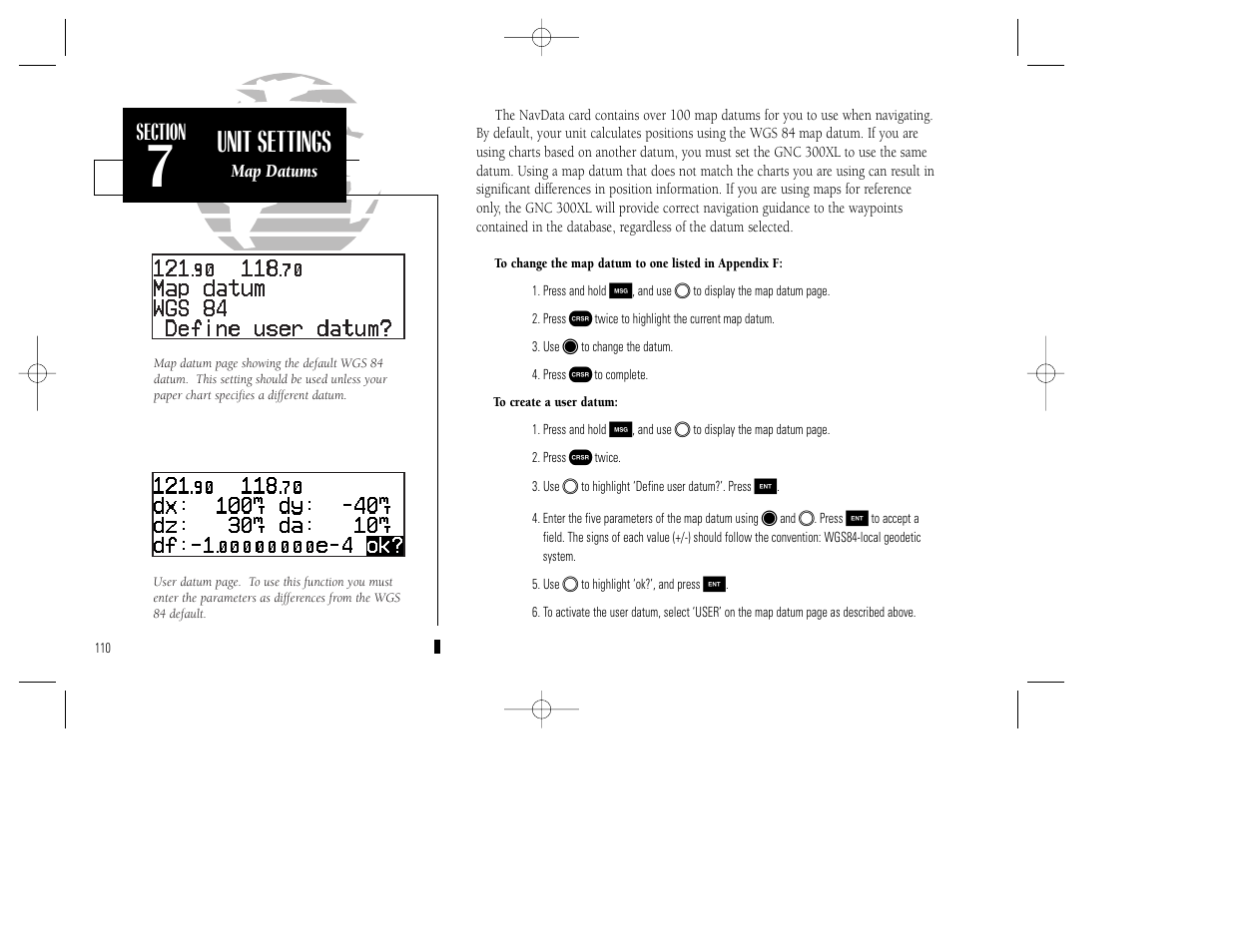 Unit settings | Garmin GNC 300XL TSO User Manual | Page 120 / 150